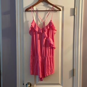 Betsey Johnson Pink Ruffle Sleep Romper